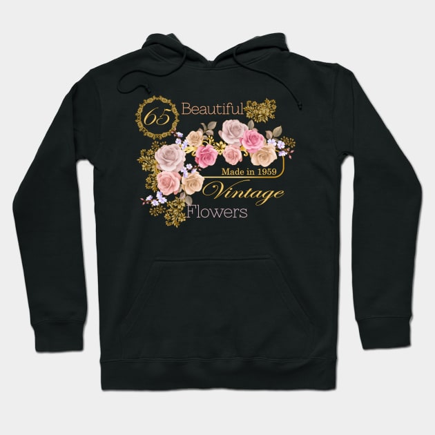 Vintage Roses- A Special 65th Birthday Gift for Her Hoodie by KrasiStaleva